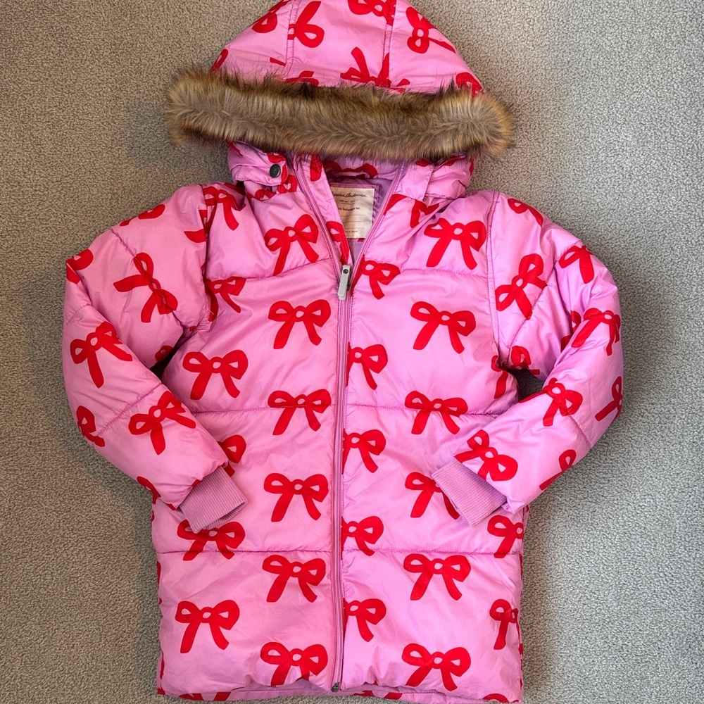 Hanna Andersson Pink and Red Girls Puffer